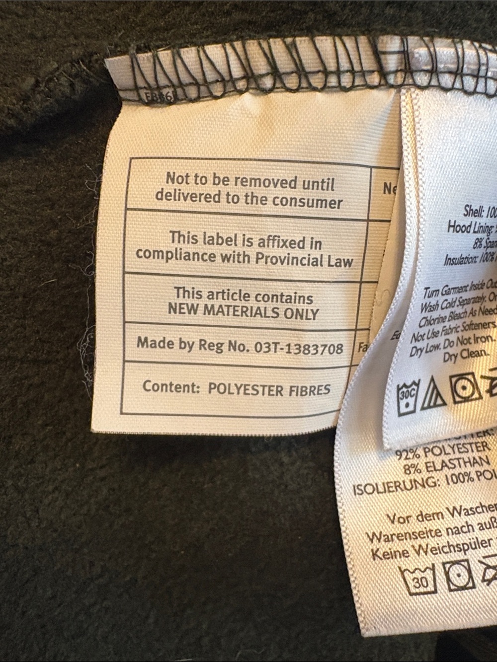 Eddie Bauer Olive Green Quilted Fleece Jacket with Snap Hood - Picture 5 of 13